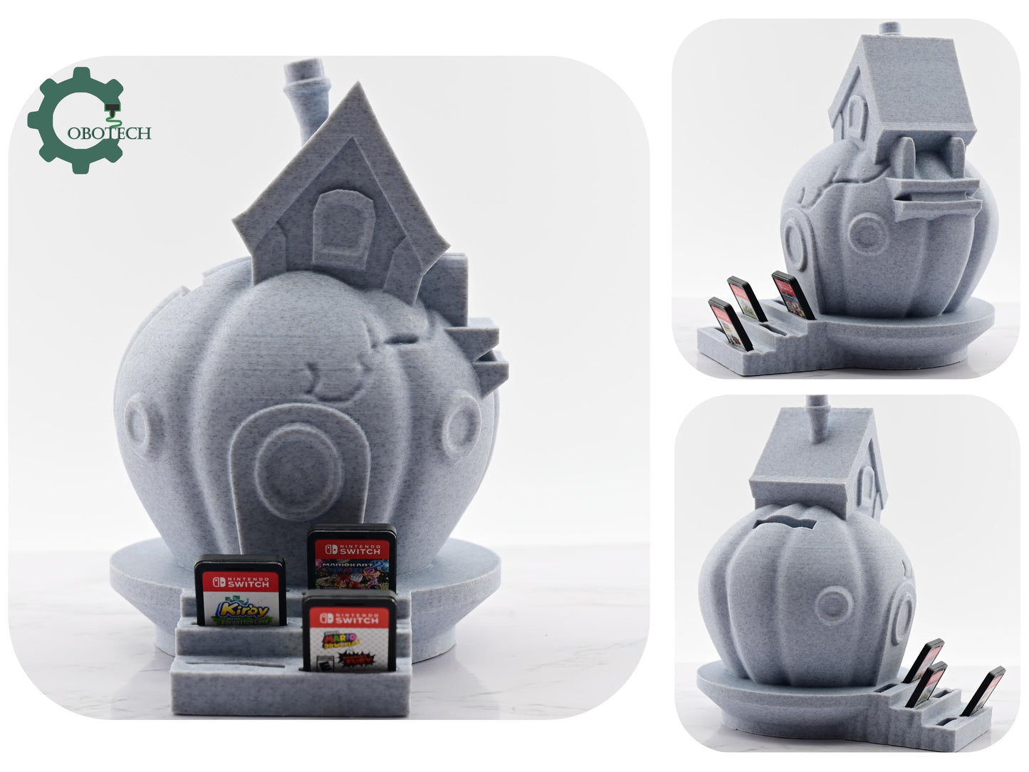Digital Downloads Cobotech Cozy Pumpkin House Game Card Holder and Piggy Bank by Cobotech - Game Card Organizer - Desk Home Decor - Halloween Fall Decor