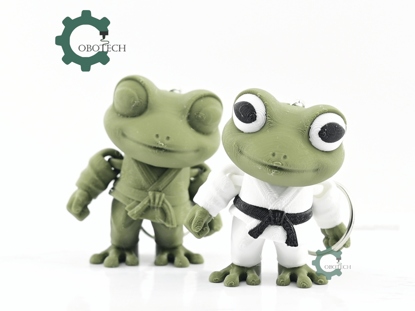 Digital Downloads - Cobotech Articulated Frog In Judo Gi Keychain - Cute Backpack Keychain