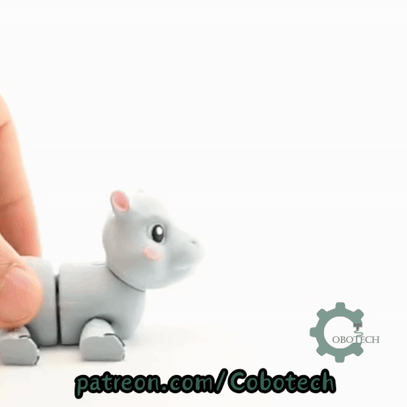 Digital Downloads - Cobotech Articulated Grumpy Hippo For Animal Lovers