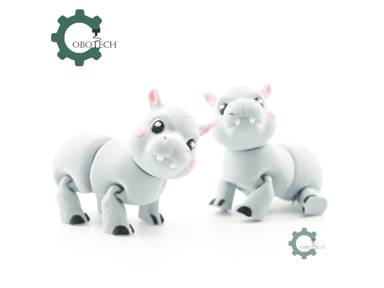 Digital Downloads - Cobotech Articulated Grumpy Hippo For Animal Lovers