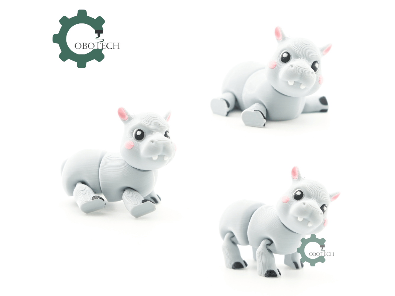Digital Downloads - Cobotech Articulated Grumpy Hippo For Animal Lovers