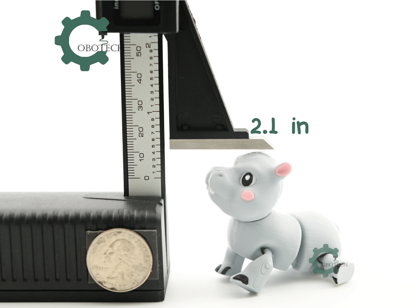Digital Downloads - Cobotech Articulated Grumpy Hippo For Animal Lovers