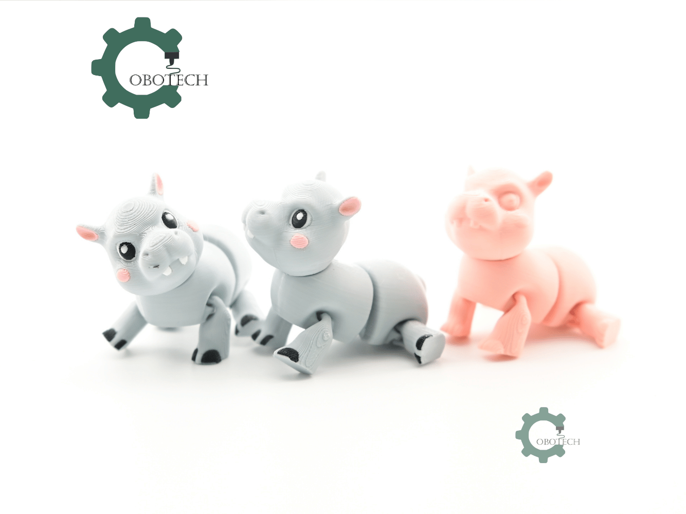 Digital Downloads - Cobotech Articulated Grumpy Hippo For Animal Lovers