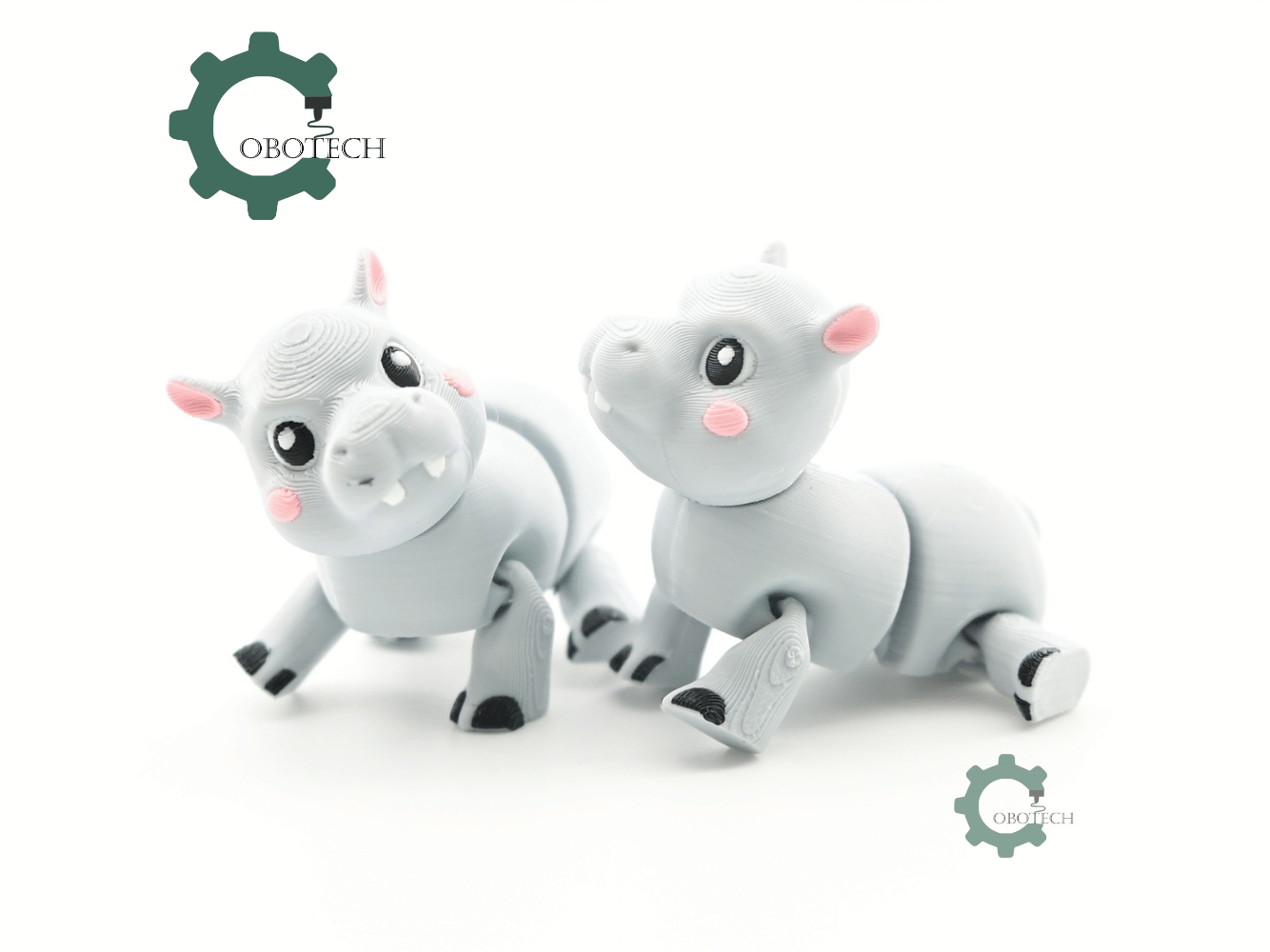 Digital Downloads - Cobotech Articulated Grumpy Hippo For Animal Lovers