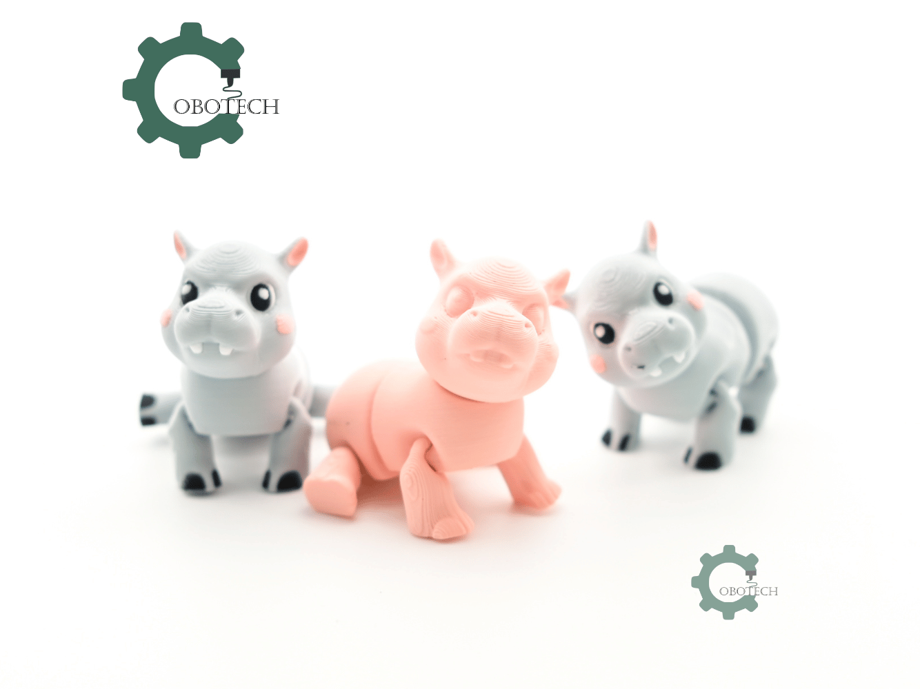 Digital Downloads - Cobotech Articulated Grumpy Hippo For Animal Lovers