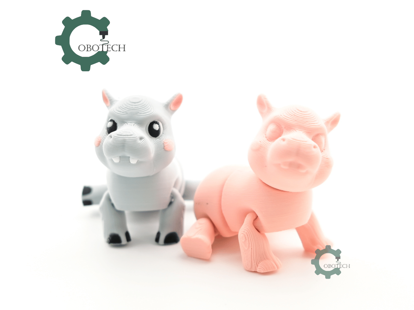Digital Downloads - Cobotech Articulated Grumpy Hippo For Animal Lovers