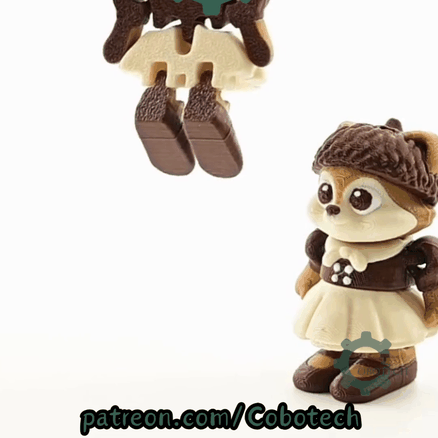 Digital Downloads - Cobotech Autumn Acorn Squirrel Articulated Keychain - Cute Backpack Keychain