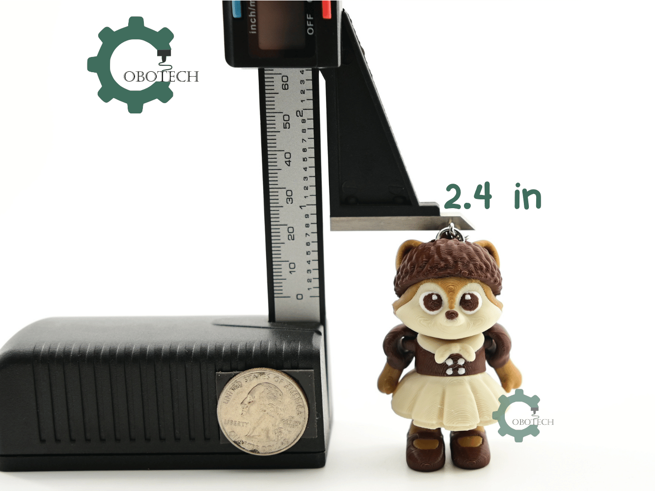 Digital Downloads - Cobotech Autumn Acorn Squirrel Articulated Keychain - Cute Backpack Keychain