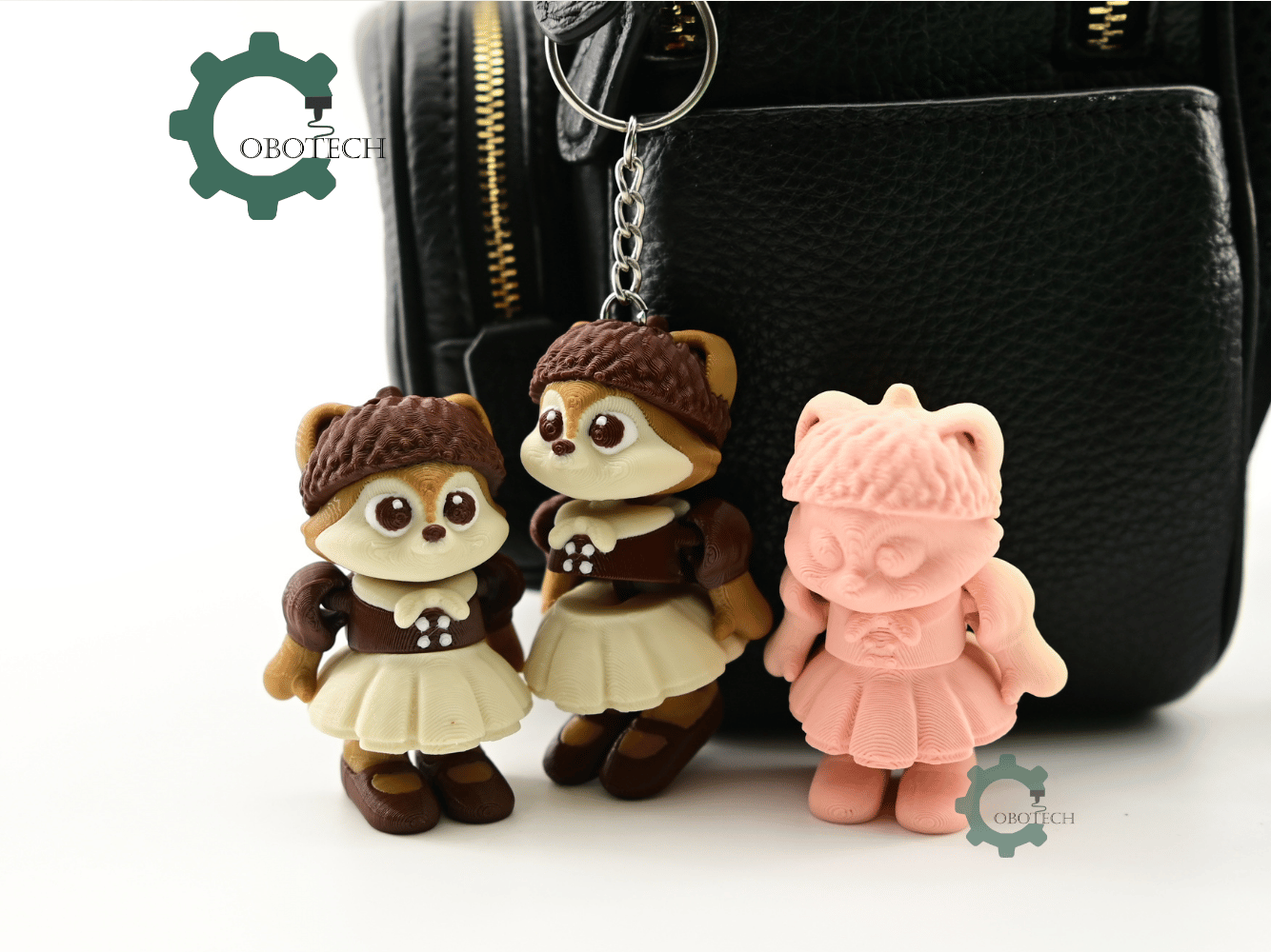 Digital Downloads - Cobotech Autumn Acorn Squirrel Articulated Keychain - Cute Backpack Keychain