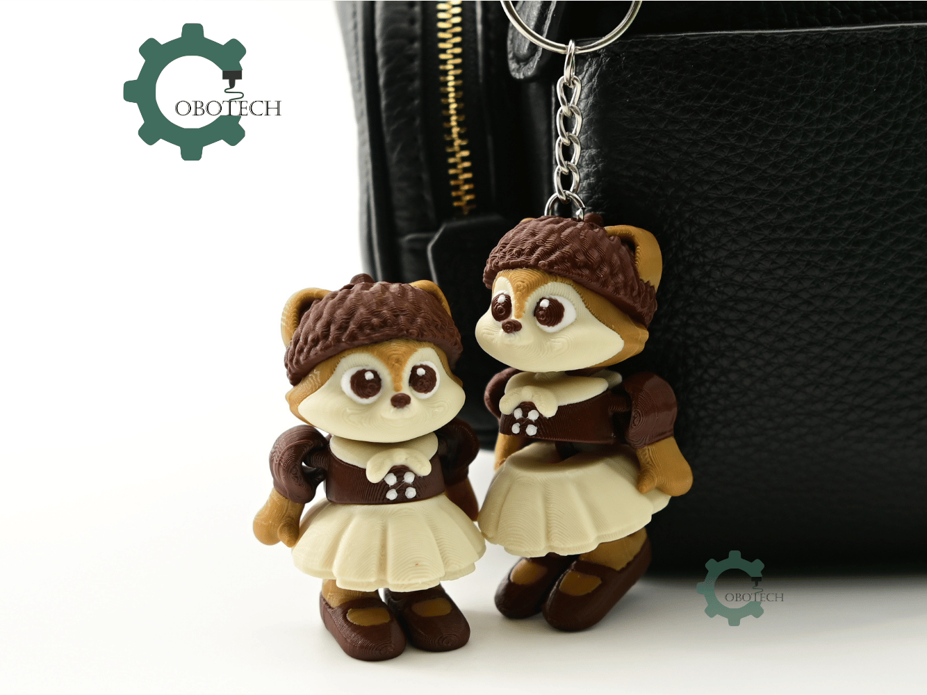 Digital Downloads - Cobotech Autumn Acorn Squirrel Articulated Keychain - Cute Backpack Keychain