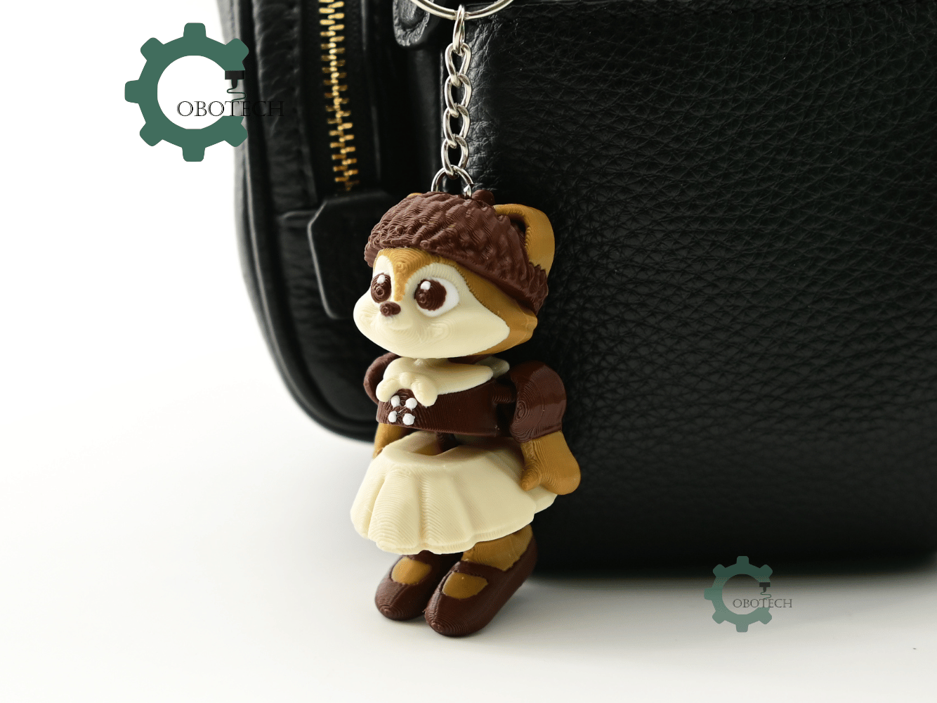 Digital Downloads - Cobotech Autumn Acorn Squirrel Articulated Keychain - Cute Backpack Keychain