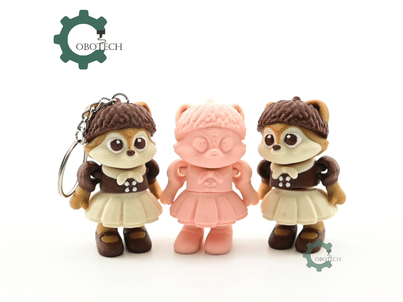 Digital Downloads - Cobotech Autumn Acorn Squirrel Articulated Keychain - Cute Backpack Keychain