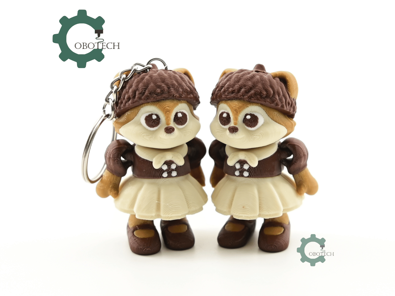 Digital Downloads - Cobotech Autumn Acorn Squirrel Articulated Keychain - Cute Backpack Keychain