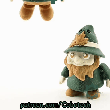 Digital Downloads - Cobotech Autumn Forest Gnome Articulated Keychain - Cute Backpack Keychain
