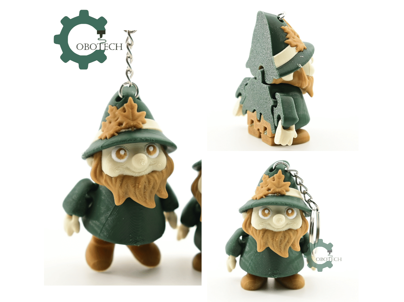 Digital Downloads - Cobotech Autumn Forest Gnome Articulated Keychain - Cute Backpack Keychain