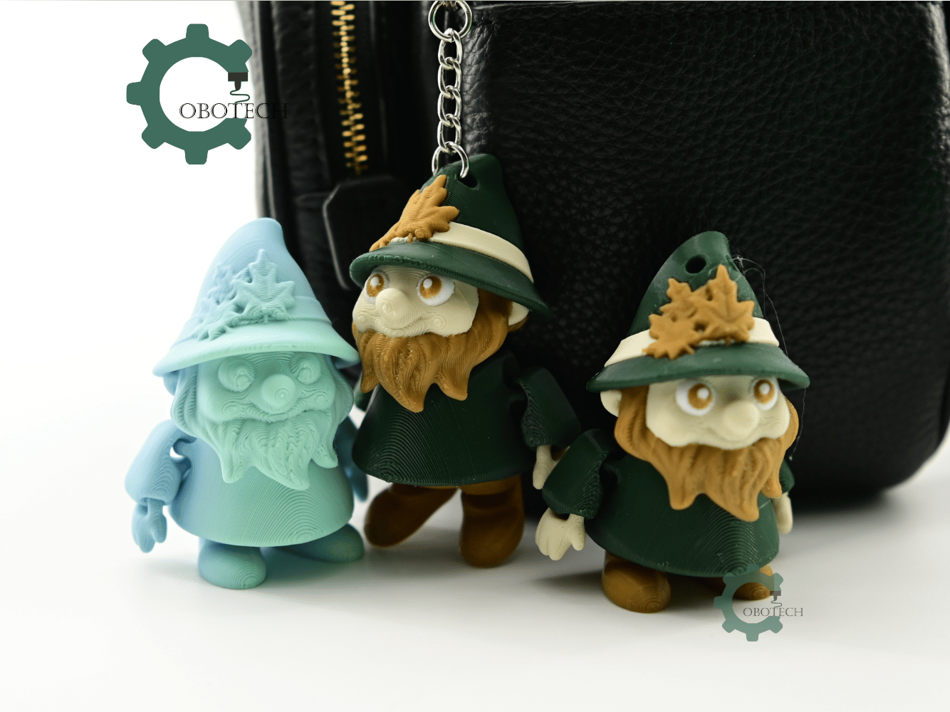 Digital Downloads - Cobotech Autumn Forest Gnome Articulated Keychain - Cute Backpack Keychain