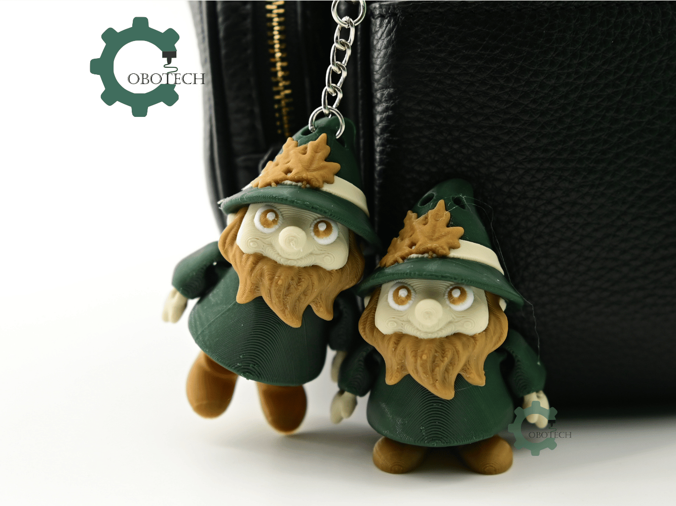Digital Downloads - Cobotech Autumn Forest Gnome Articulated Keychain - Cute Backpack Keychain