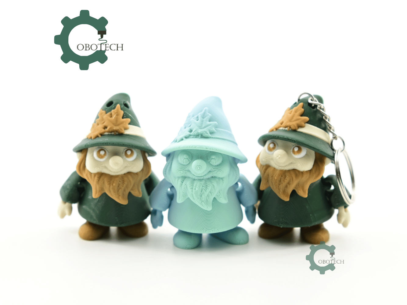 Digital Downloads - Cobotech Autumn Forest Gnome Articulated Keychain - Cute Backpack Keychain