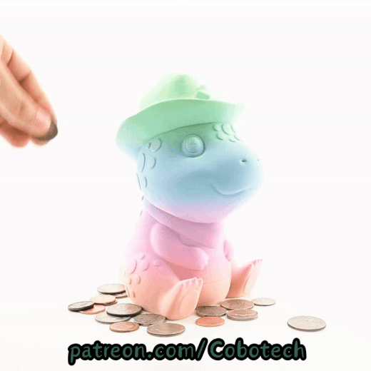 Digital Downloads - Cobotech Cowboy Dinosaur Piggy Bank - Desk Decor - Coin Bank Gifts