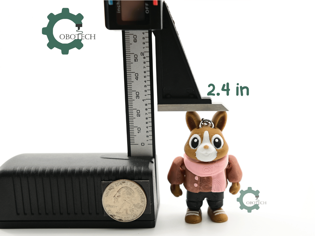 Digital Downloads - Cobotech Cozy Autumn Bunny For Animal Lovers Articulated Keychain - Cute Backpack Keychain