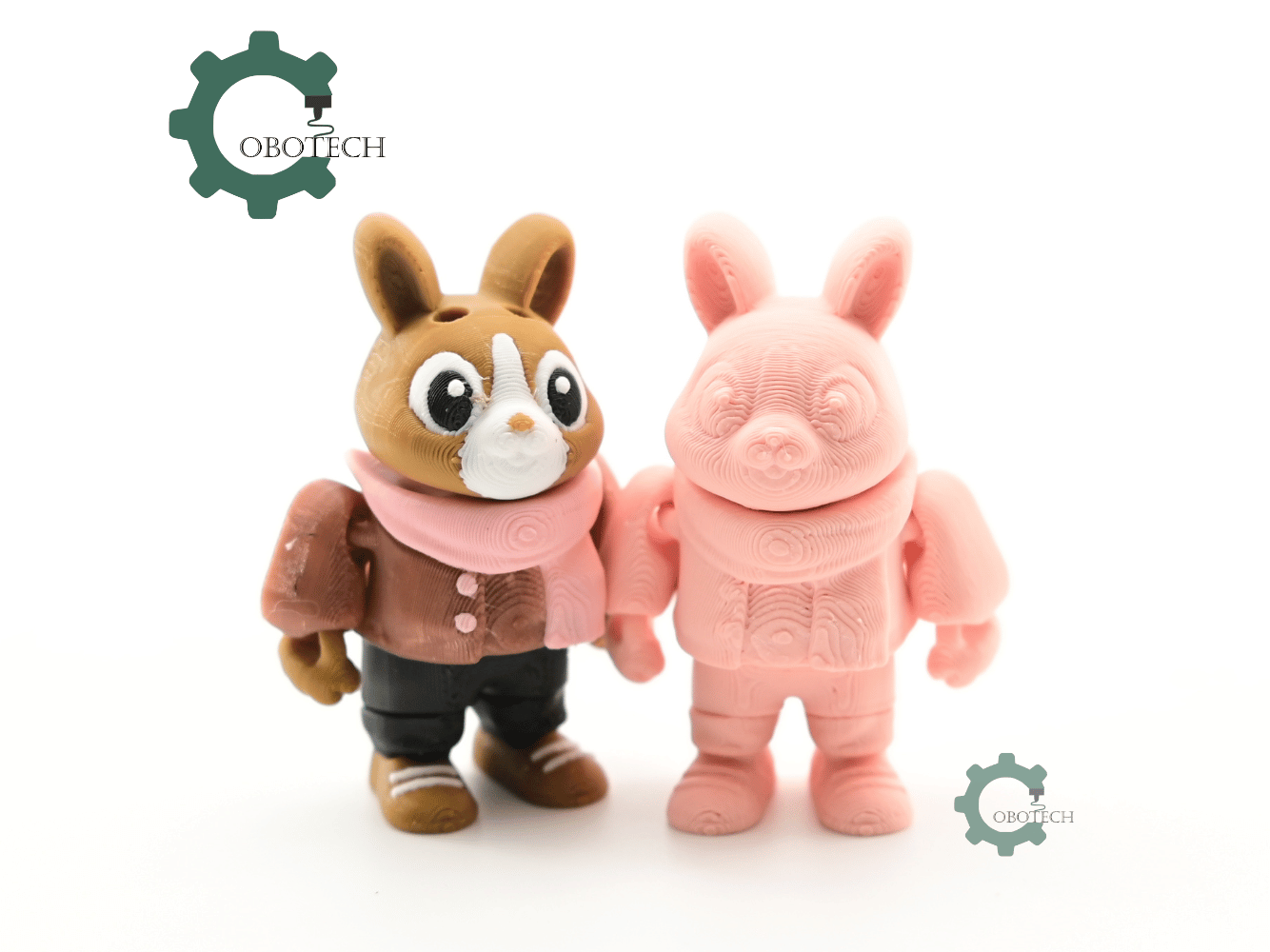 Digital Downloads - Cobotech Cozy Autumn Bunny For Animal Lovers Articulated Keychain - Cute Backpack Keychain