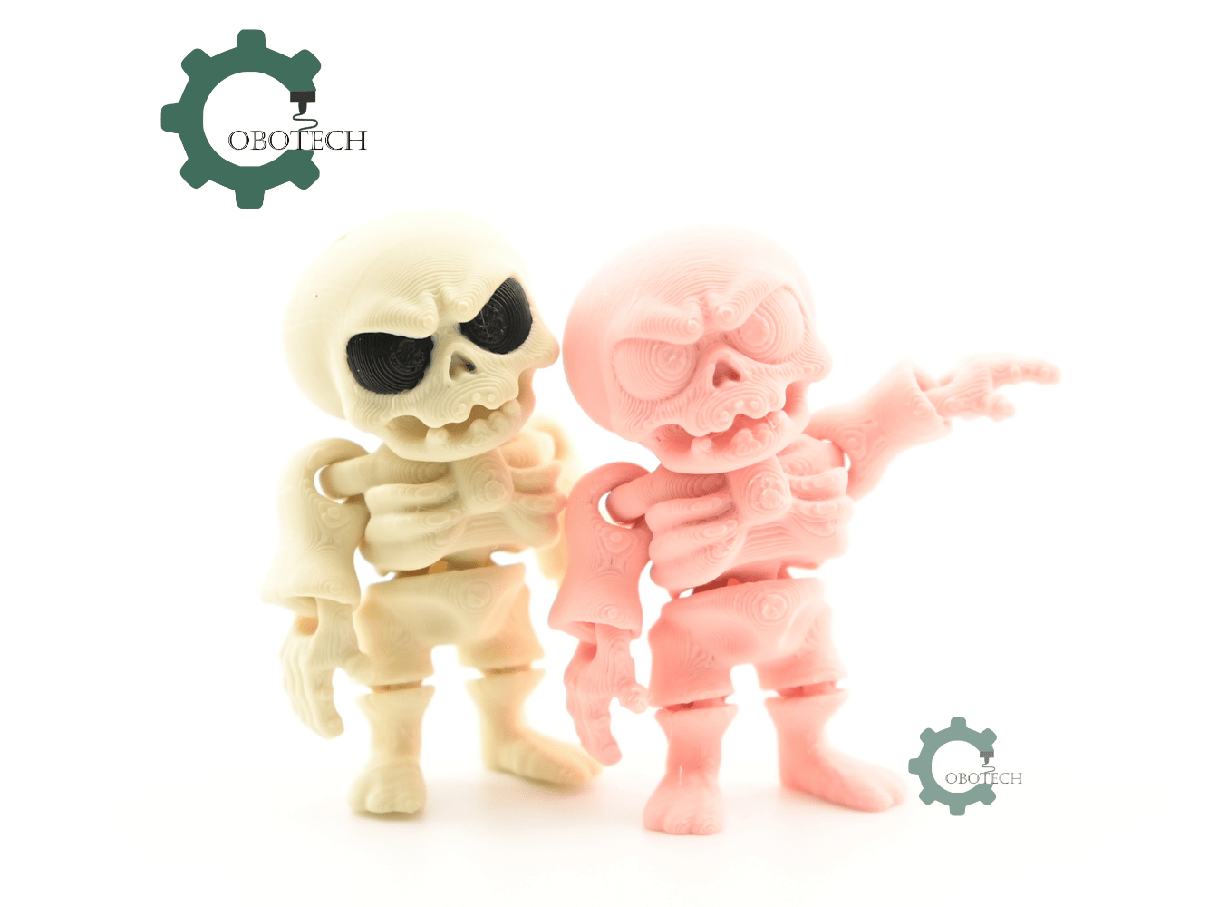 Digital Downloads - Cobotech Cute Grumpy Skeleton Articulated Keychain - Cute Backpack Keychain