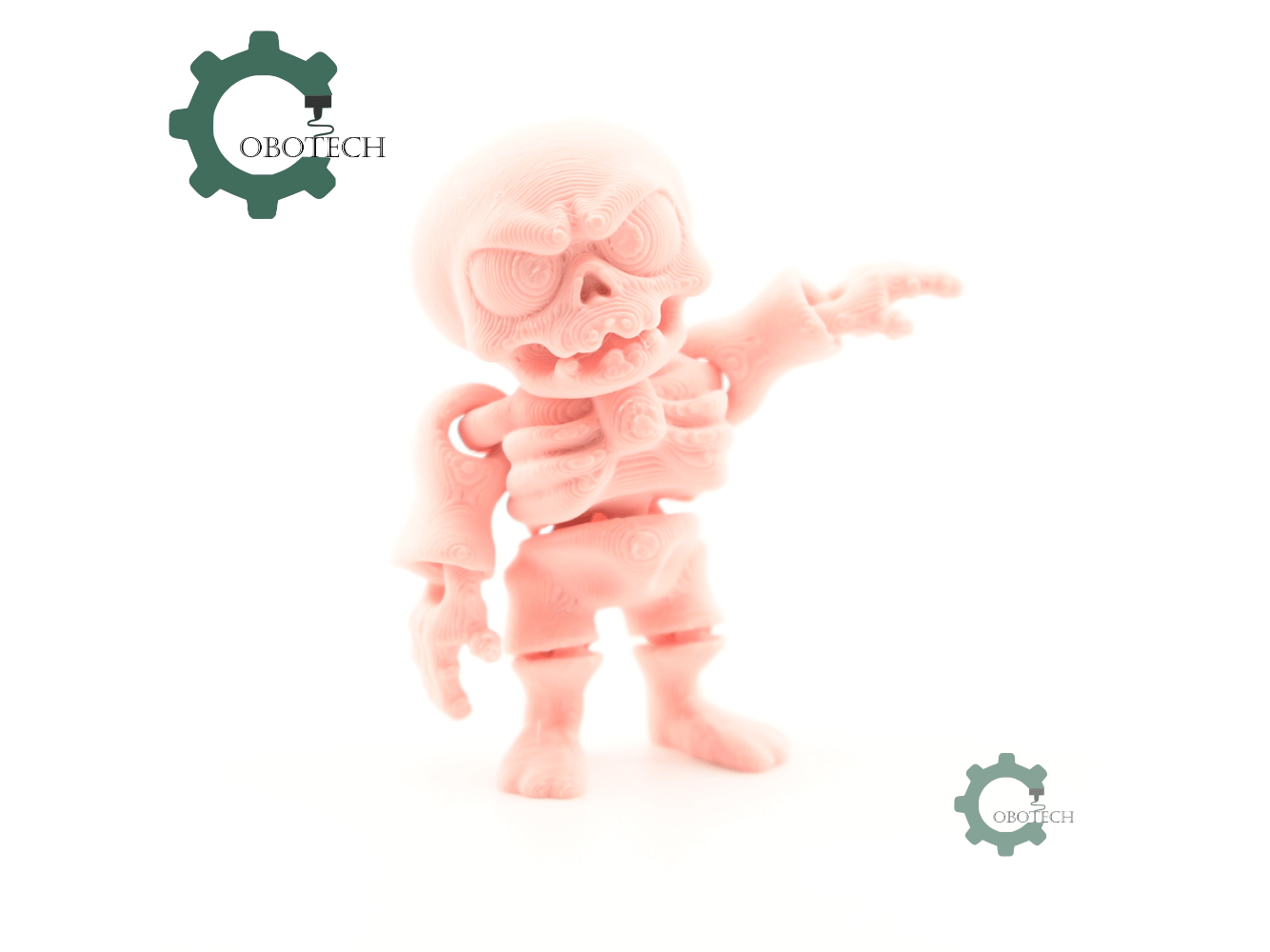 Digital Downloads - Cobotech Cute Grumpy Skeleton Articulated Keychain - Cute Backpack Keychain