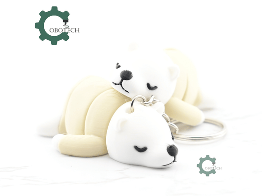 Digital Downloads - Cobotech Cute Sleeping Bear Articulated Keychain - Cute Backpack Keychain