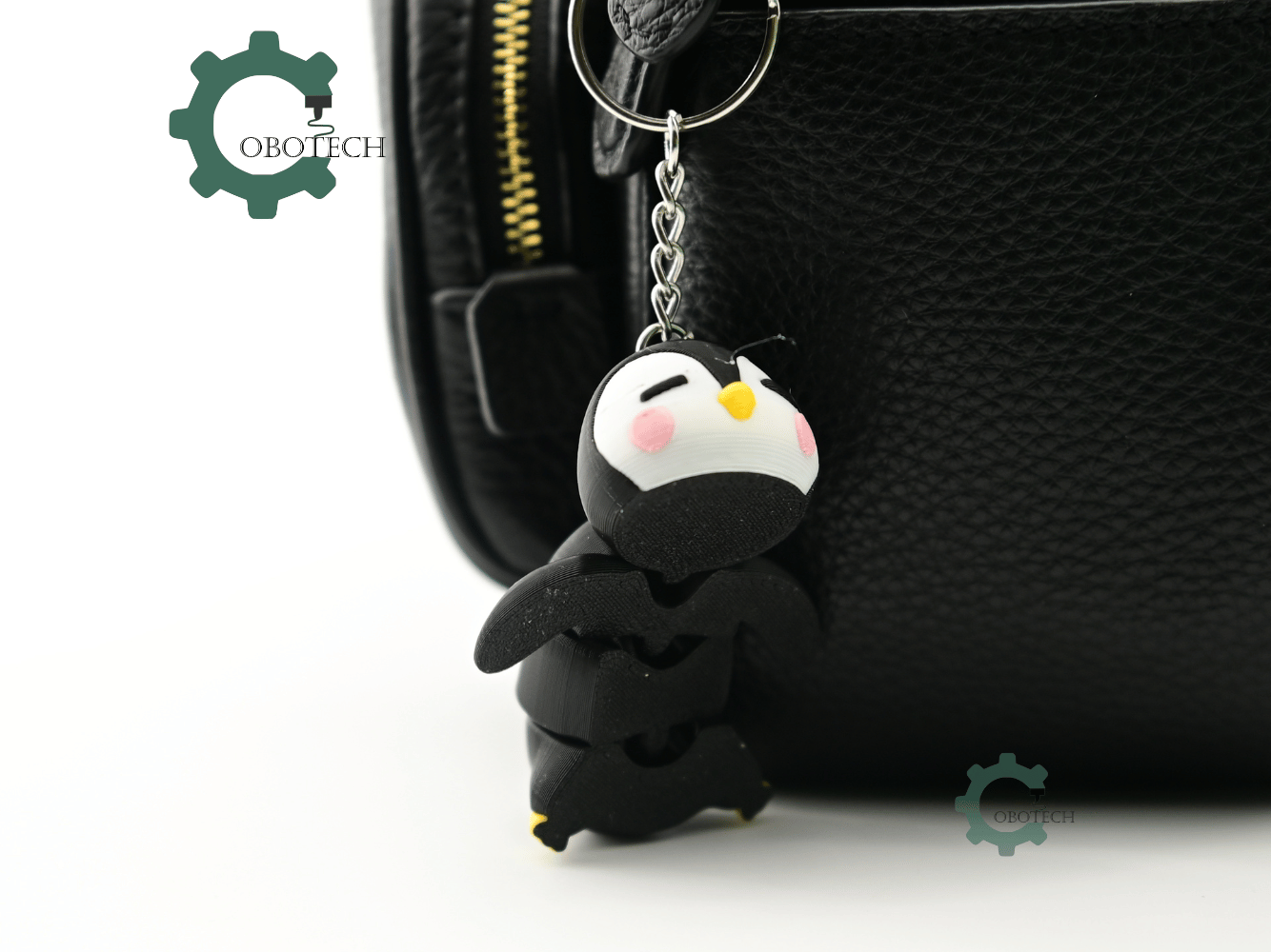 Digital Downloads - Cobotech Cute Sleepy Penguin Articulated Keychain - Cute Backpack Keychain