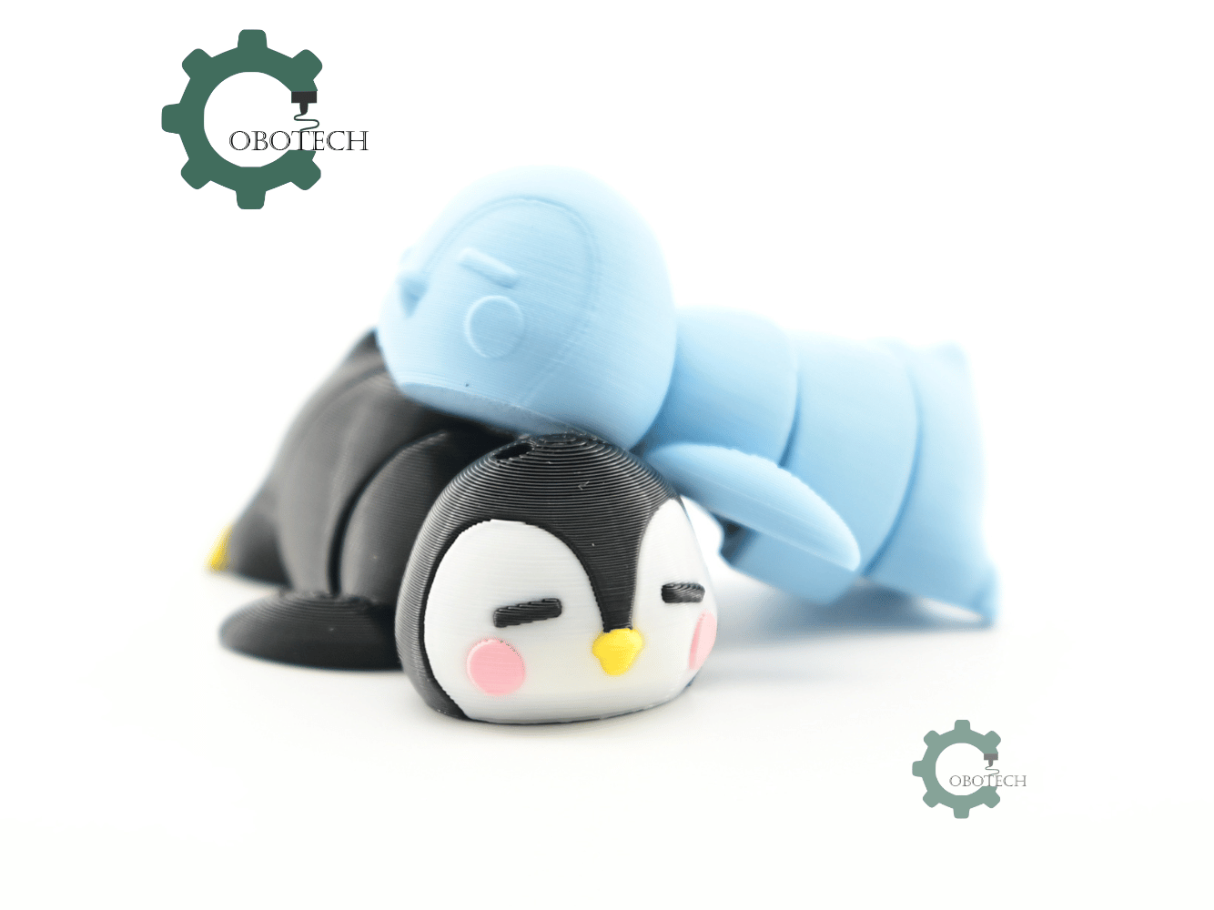 Digital Downloads - Cobotech Cute Sleepy Penguin Articulated Keychain - Cute Backpack Keychain