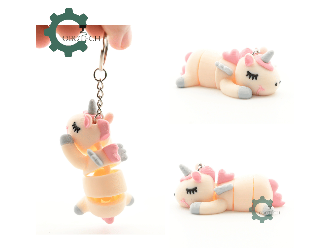 Digital Downloads - Cobotech Cute Unicorn Sleeping Articulated Keychain - Cute Backpack Keychain