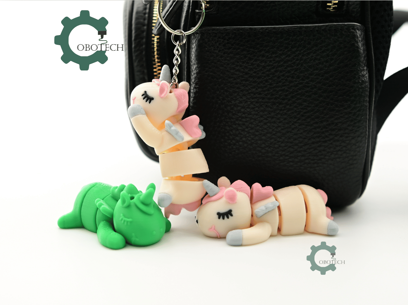 Digital Downloads - Cobotech Cute Unicorn Sleeping Articulated Keychain - Cute Backpack Keychain