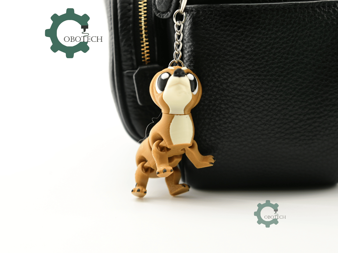 Digital Downloads - Cobotech Cute Wiener Dog Articulated Keychain - Cute Backpack Keychain