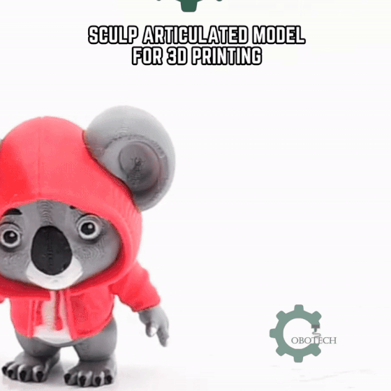 Digital Downloads - Cobotech Articulated Fashionable Koala In Hoodie