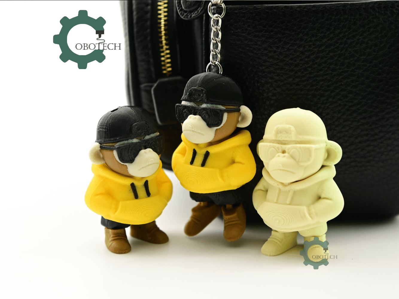 Digital Downloads - Cobotech Grumpy Monkey Urban Vibes Articulated Keychain - Cute Backpack Keychain