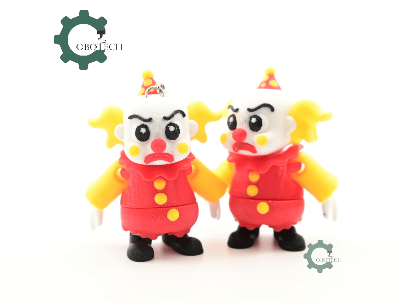 Digital Downloads - Cobotech Halloween Angry Clown Articulated Keychain - Cute Backpack Keychain