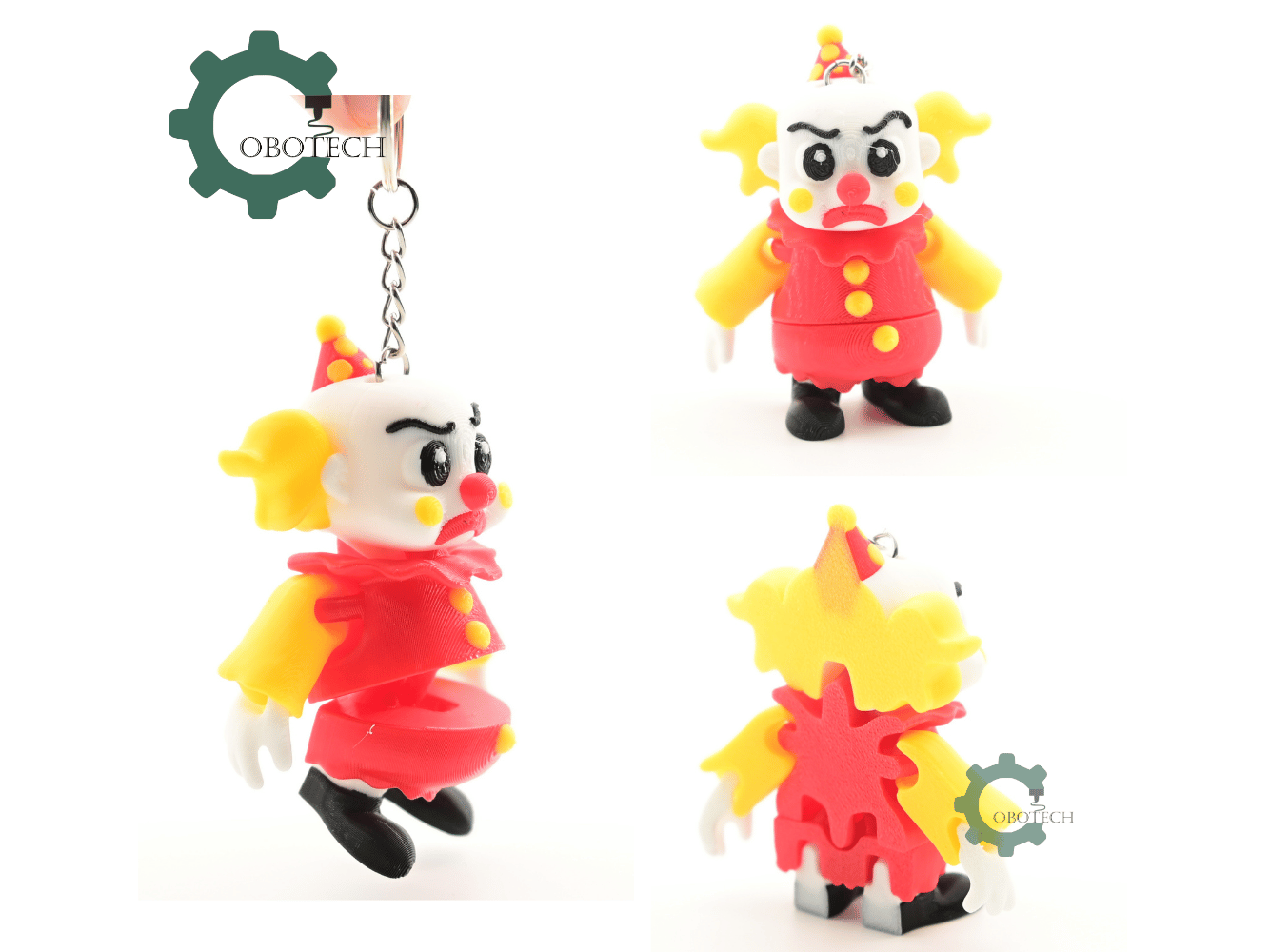 Digital Downloads - Cobotech Halloween Angry Clown Articulated Keychain - Cute Backpack Keychain