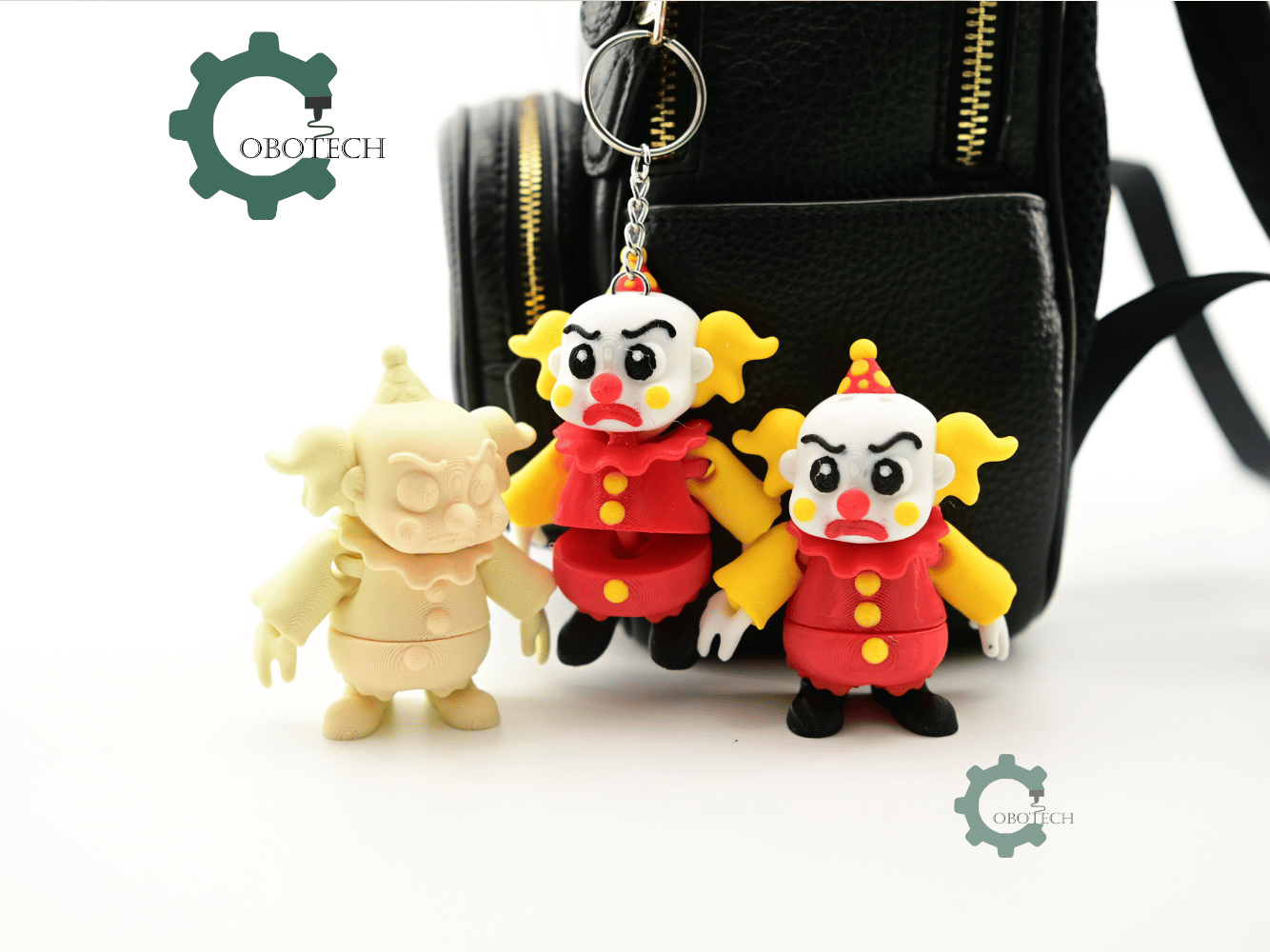 Digital Downloads - Cobotech Halloween Angry Clown Articulated Keychain - Cute Backpack Keychain
