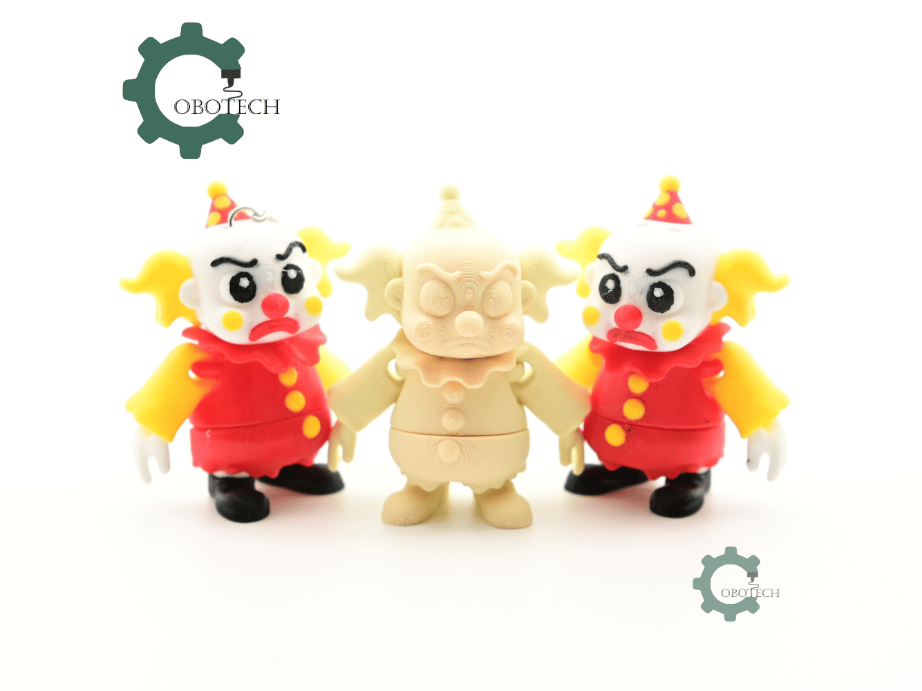 Digital Downloads - Cobotech Halloween Angry Clown Articulated Keychain - Cute Backpack Keychain
