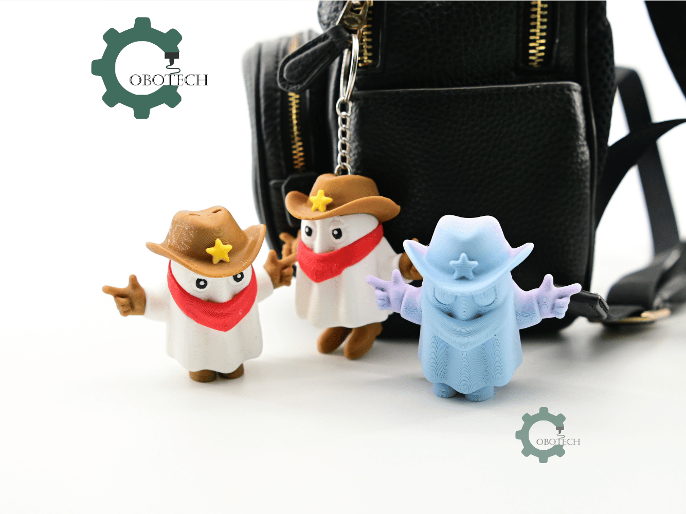 Digital Downloads - Cobotech Halloween Cowboy Ghost Articulated Keychain - Cute Backpack Keychain