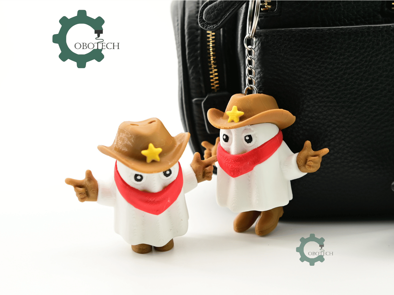 Digital Downloads - Cobotech Halloween Cowboy Ghost Articulated Keychain - Cute Backpack Keychain