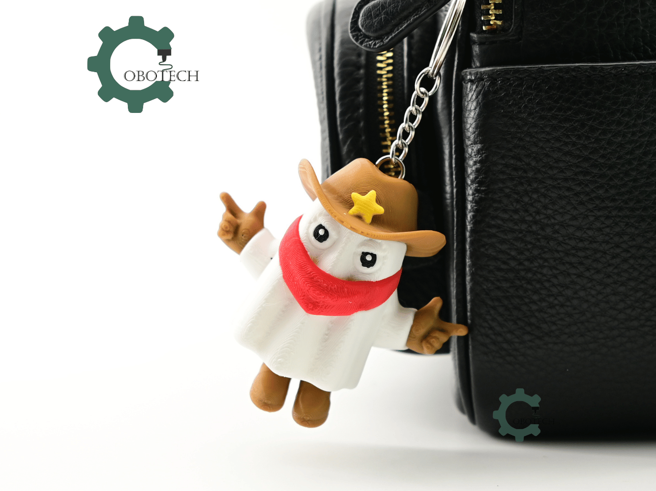 Digital Downloads - Cobotech Halloween Cowboy Ghost Articulated Keychain - Cute Backpack Keychain