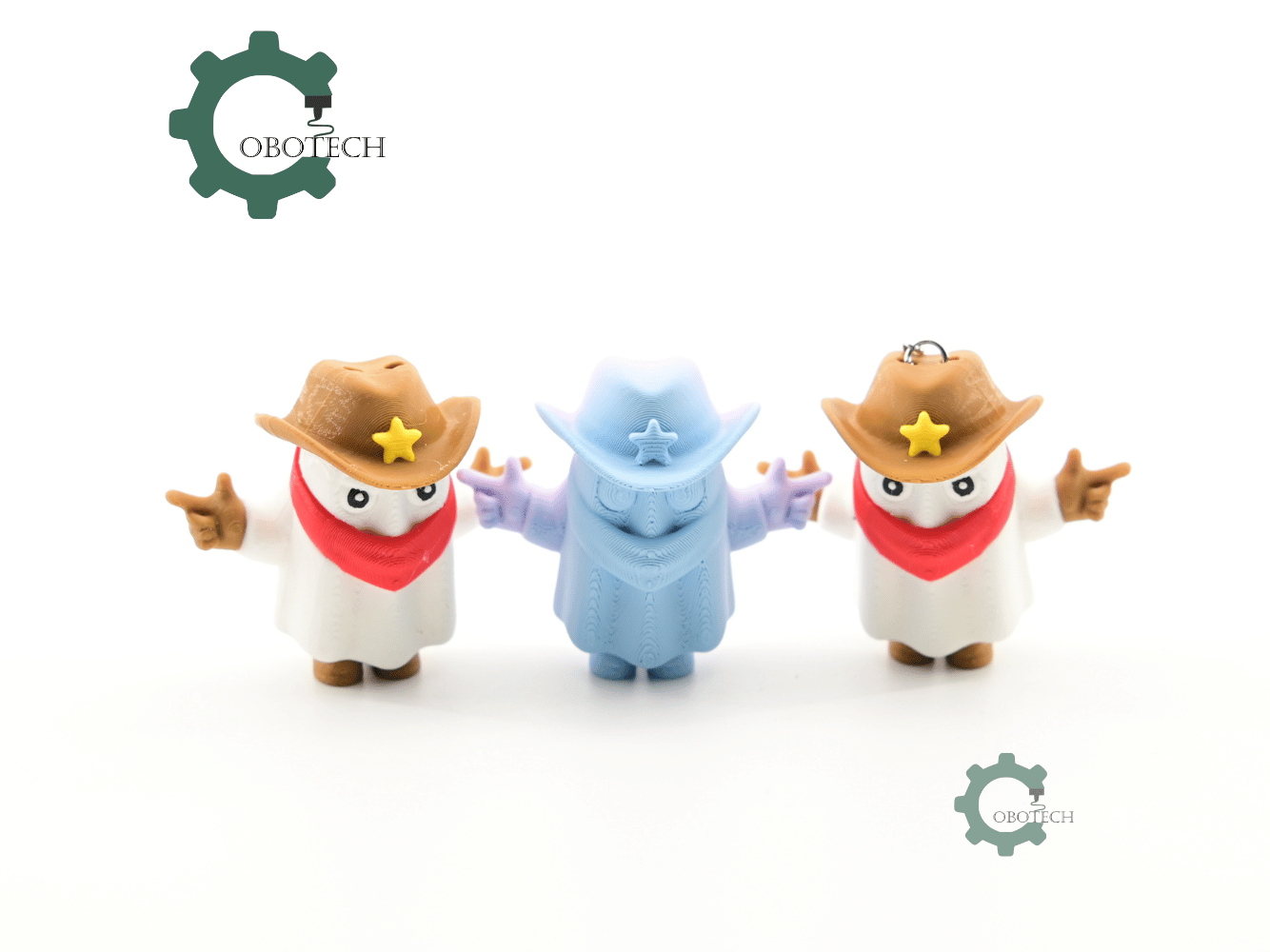 Digital Downloads - Cobotech Halloween Cowboy Ghost Articulated Keychain - Cute Backpack Keychain