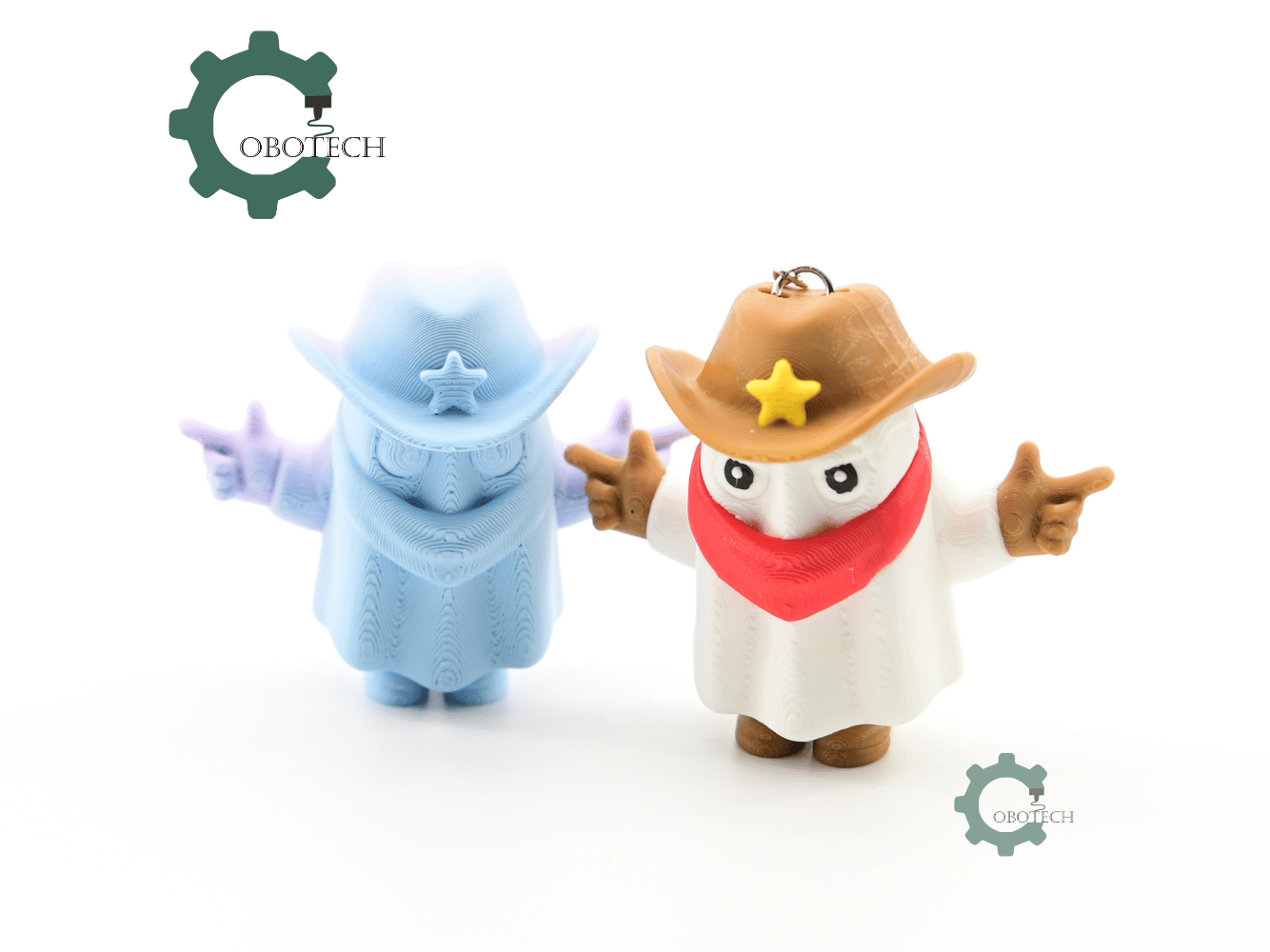 Digital Downloads - Cobotech Halloween Cowboy Ghost Articulated Keychain - Cute Backpack Keychain