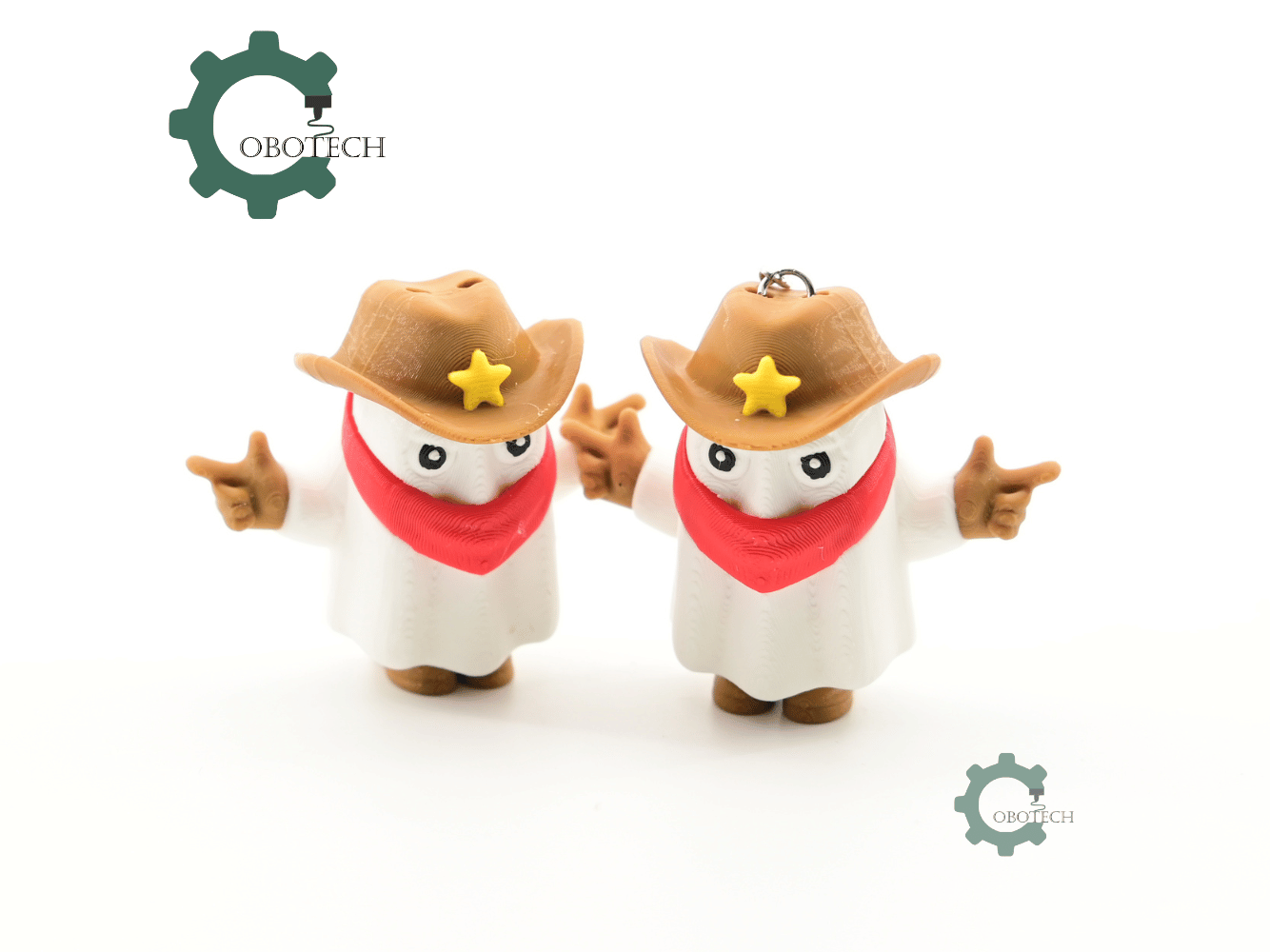 Digital Downloads - Cobotech Halloween Cowboy Ghost Articulated Keychain - Cute Backpack Keychain