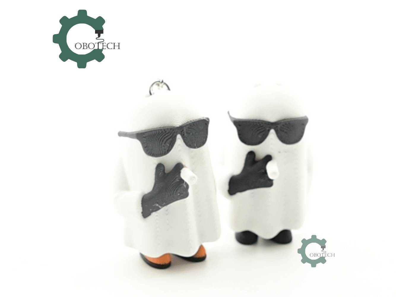 Digital Downloads - Cobotech Halloween Ghost Smoking Articulated Keychain - Cute Backpack Keychain