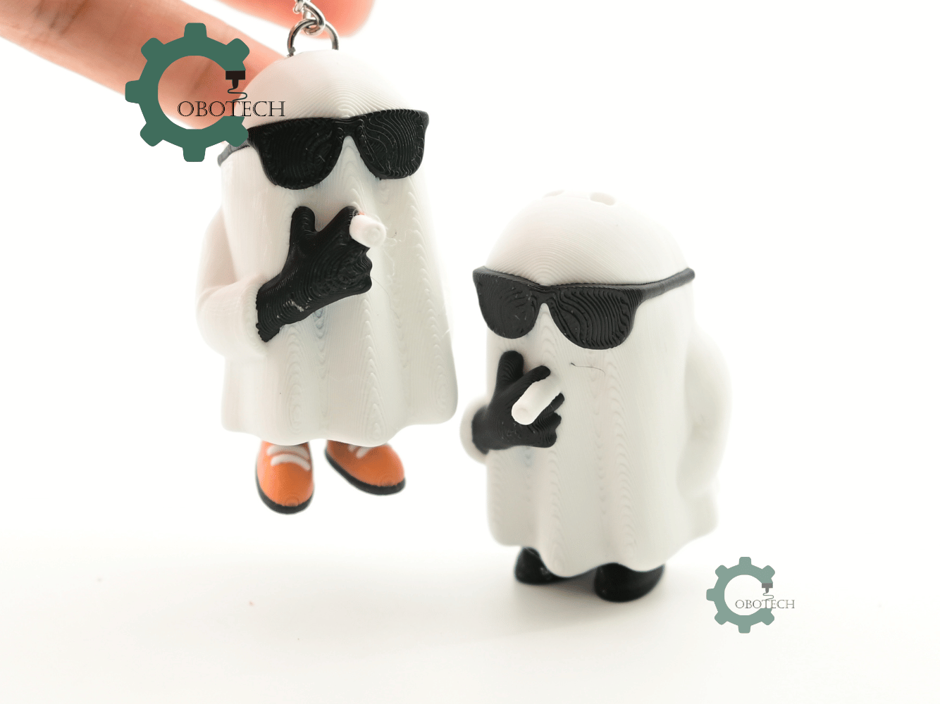 Digital Downloads - Cobotech Halloween Ghost Smoking Articulated Keychain - Cute Backpack Keychain
