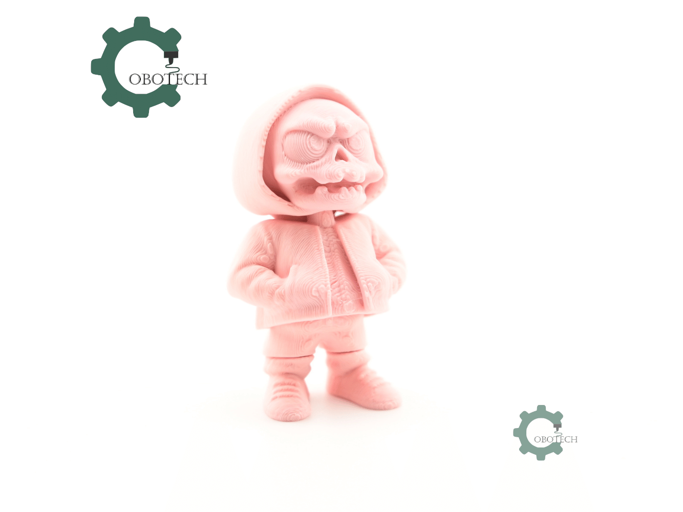 Digital Downloads - Cobotech Halloween Grumpy Skull Hoodie Articulated Keychain - Cute Backpack Keychain