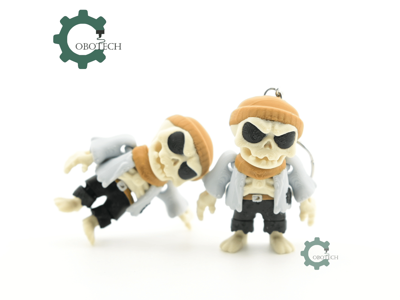 Digital Downloads - Cobotech Halloween Poor Grumpy Skeleton Articulated Keychain - Cute Backpack Keychain