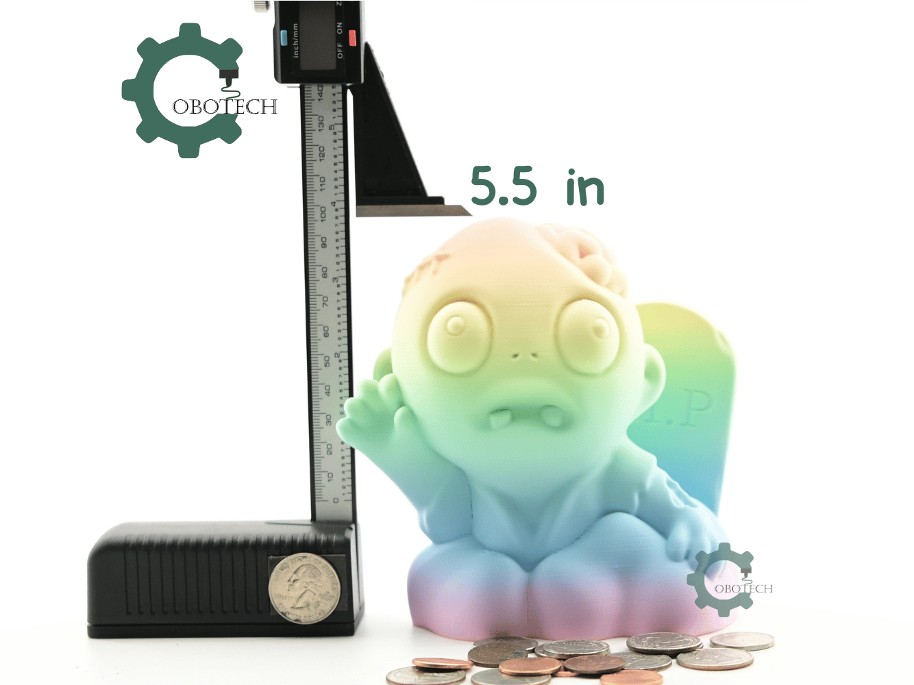 Digital Downloads - Cobotech Halloween Rip Zombie Piggy Bank - Desk Decor - Coin Bank Gifts